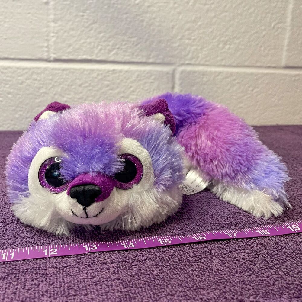 Fiesta Fursian Wolf Plush Purple Pink Lavender Glitter Eyes L64074 16" ESSA Cute